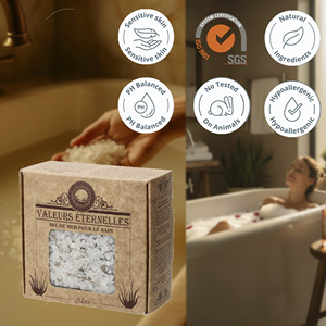 Sal de Baño de Aloe Vera de Marca Privada, Cristales de Sal Marina Natural, Sin Fragancia, Producto de Terapia Spa Rico en Minerales, OEM ODM Venta al por Mayor a Granel - Product Image 3