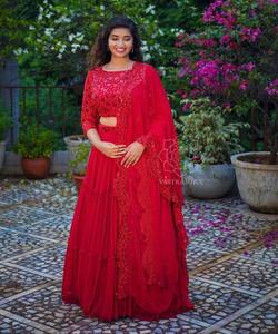 Ropa de novia más hermosa de tendencia lehenga choli con bordado dupatta Georgette precio al por mayor Ropa Étnica - Product Image 5