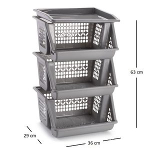 ชั้นวางของพลาสติก3ชั้นขนาด36x29x63ซม. สำหรับเก็บอาหารและภาชนะบรรจุอาหาร - Product Image 2