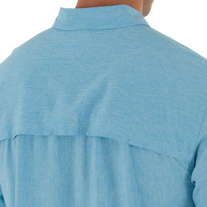 Camisetas de gimnasio OEM de alta calidad para hombre, camisas informales con logotipo personalizado, camiseta de pesca de popelina anticontracción, servicio al por mayor teñido liso - Product Image 3