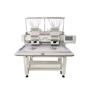 Machine à broder informatisée à deux têtes 1200 tr/min nouvelles capacités de vêtements de casquette de broderie plate 5 ans, moteur compris - Product Image 1