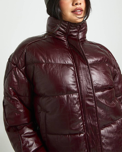 Chaqueta Acolchada Ligera Informal para Mujer 2026, Largo Regular, Cierre de Cremallera, Abrigo de Invierno Cálido, Marrón Brillante, Liso, Teñido, Tipo Burbuja - Product Image 6