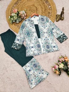 Tissu en satin de soie modal doux et lisse, finition parfaite, imprimé numériquement, tailles M à 3XL, magnifique ensemble Kurti/Kurta et pantalon à vendre - Product Image 5