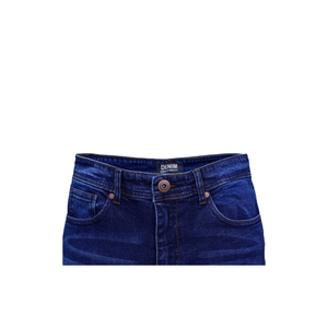 Jeans lavados ajustados de manga alta de mezclilla azul personalizados para hombres - Product Image 1