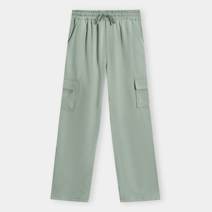 Pantalon cargo vert clair pour homme, pantalon de sport décontracté, pantalon de jogging avec poches à rabat, fermeture élastique de haute qualité à la taille - Product Image 1