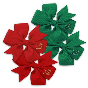 Lot de nœuds à cheveux à clipser couleur unie 5 cm – Adorables décorations capillaires pour filles (rouge, vert, blanc, rose) en alliage et ruban - Product Image 2