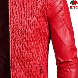 Veste en cuir véritable sur mesure de haute qualité pour homme, broderie tendance, style universitaire, motif de lettres - Product Image 2