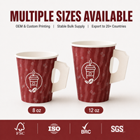 Modern Kafe Kahve Dükkanı Paket Servisi Çok Yönlü Profesyonel Gıda Sınıfı Sertifikalı BPA İçermeyen Toksik Olmayan Saplı Kağıt Bardak