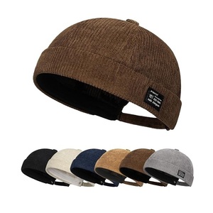 Nuevo sombrero de marinero de pana personalizado para hombre, estilo retro Docker con borde enrollado, gorra de béisbol sin visera. - Product Image 5