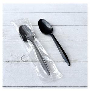 Cucharas Desechables de Plástico de Polipropileno Negras de Peso Medio, Envueltas Individualmente, 1000 Unidades/Caja para Fiestas - Product Image 5