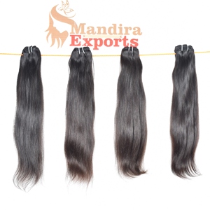 Natural 8-32 pulgadas suave recto Color negro virgen máquina doble trama onda camboyano templo extensiones de cabello humano - Product Image 1