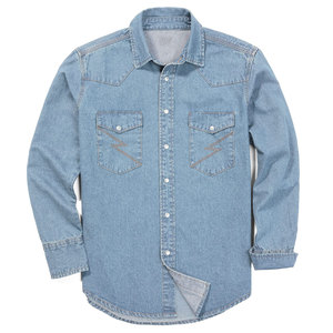 Professional Look Turn-Down Collar <b>Men's</b> <b>Shirts</b> Solid Color Casual Wear Denim <b>Shirt</b> ForMen's Cheap Price OEM Service Denim <b>Shirt</b> - Product Image 1
