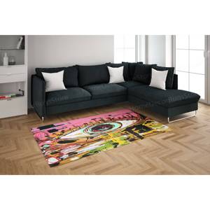 Tapis imprimé avec des graffitis colorés sur les yeux, décoration d'intérieur d'art moderne, tapis en chenille - Product Image 3