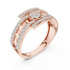 Anillo de Diamante Redondo Cultivado en Laboratorio de Oro Blanco de 14K para Uso Diario para Mujer |   Diamante Cultivado Nuevo - Product Image 5