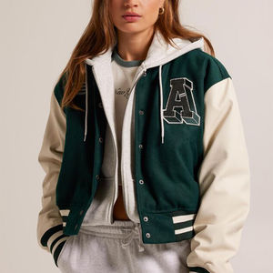 Chaquetas universitarias rellenas de algodón de calidad superior para mujer, diseño personalizado, ropa informal deportiva larga, transpirable, Béisbol personalizado OEM - Product Image 2