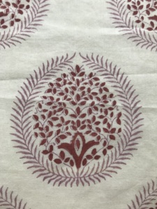 ผ้าฝ้ายพิมพ์ลายด้วยมือ ลายต้นไม้แบบดั้งเดิมของอินเดีย ลายวงกลมบูติ ผลิตด้วยมือโดยช่างฝีมือ - Product Image 2