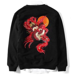 Sudadera con Bordado de Fénix de Fuego, Impresión de Logotipo Personalizado, Corte Holgado, Prenda Básica para la Temporada de Invierno, Venta al Por Mayor - Product Image 1