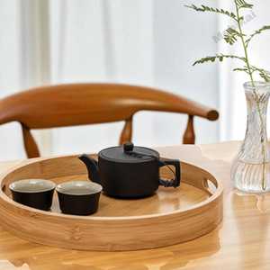 Vaisselle décorative rectangulaire en bois massif véritable naturel, plateau de service à fruits, plateau de service à café, plateau de service à café - Product Image 2