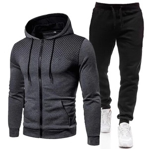 Chándal con cremallera de peso pesado de alta calidad para hombre, Sudadera con capucha y pantalones de chándal, Chaquetas deportivas informales para correr diariamente, conjunto de invierno - Product Image 2
