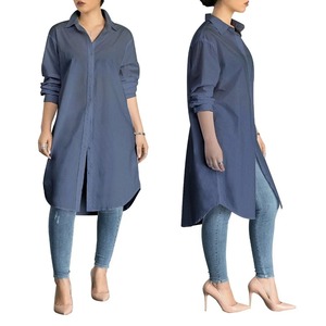 Women's Plus Size Long Office Lady Casual <b>White</b> Blouse Fashionable <b>Chiffon</b> Tops and Blouses Available in Black - Product Image 2