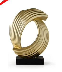 Escultura de Aluminio con Acabado Dorado y Base Negra, Diseño Elegante 2026, Forma Irregular, para Oficina u Hogar - Product Image 2