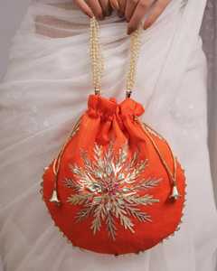 Bolsos Potli Tradicionales, Bolso de Mano para Mujer, Bolso Hecho a Mano, Regalo de Navidad, Bolso de Mano Tipo Clutch, Lote al por Mayor de Bolsos Potli para Bodas - Product Image 5