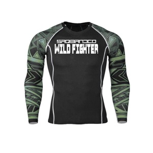 Logo personnalisé Jiu Jitsu Rash Guard Bjj MMA Anti-UV Surf Musculation Rashguard pour Hommes T Shirt - Product Image 3