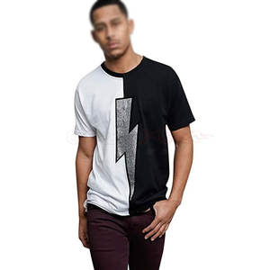 Camiseta de algodón 100% con diamantes de imitación brillantes para hombre con patrón artístico y tela transpirable para uso diario, camiseta para hombre - Product Image 5