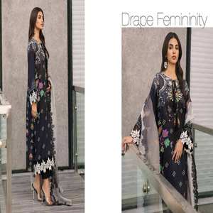 Women's Indian & Pakistani Clothing Casual & Traditional Daily Wear Trouser Suits on Lawn <b>Fabric</b> with <b>Net</b> - Product Image 4