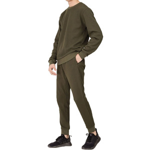 Hot Sale Customized Logo <b>Men's</b> Slim Fit 100% Cotton Sweatsuit Plain Dyed Solid Color Plus Size for Winter Sweatsuits - Product Image 4