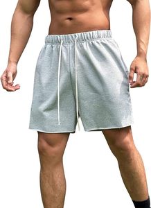 Shorts de sport décontractés pour hommes grande taille 100 % coton brodé, écologiques, avec cordon de serrage, pour entraînement et gym – Collection 2024 à succès - Product Image 5
