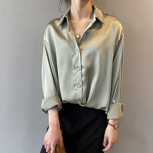 Nuova Collezione 2026: Camicette da Donna in Chiffon Stile Coreano per l'Ufficio - Bluse Classiche Vintage in Raso - Product Image 1