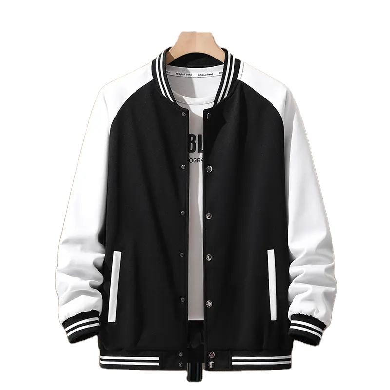 Custom Factory-Made Men's Varsity Leather Jacket with Embroidered