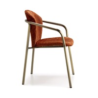 Fauteuil de salle à manger rembourré, structure en métal, revêtement en chenille, velours ou tissu, pour restaurant, hôtel, fabriqué en Italie
