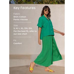 ชุดเซ็ต 2 ชิ้นลำลองทรงหลวมสำหรับผู้หญิง รุ่น Mia Green สำหรับฤดูใบไม้ร่วง - Product Image 2
