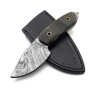 Cuchillo de Hoja Fija EDC de Acero de Damasco de 6 Pulgadas Hecho a Mano, Funda de Cuero Micarta, OEM, Full Tang, para Caza, Desollado, Camping, Forjado Nórdico - Product Image 2