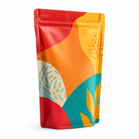 Op maat bedrukte logo stand-up pouches voor voedselverpakkingen met ritssluiting, vochtbestendig materiaal voor snacks en snoep