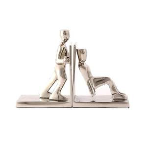 Vintage Aluminium Silver men Bookends Boho Bookends men sculpture Decor Nursery Decor - Product Image 5