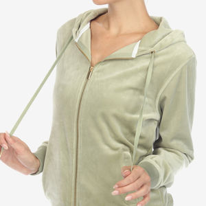 New Long Sleeve Active <b>Jogger</b> Suit Training Sweatsuit <b>Women</b> Fitted Velour Hooded <b>Velvet</b> Tracksuit - Product Image 3