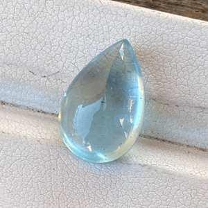 พลอยคาโบชองรูปลูกแพร์พลอยสีฟ้าอมารีนจากธรรมชาติที่มีความมันวาวหลวมเหมาะสำหรับทำเครื่องประดับ6.23กะรัต - Product Image 1