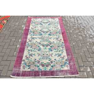 Tapis vintage, tapis turc 3,9x6,9 pieds, tapis marocain en laine rouge - Product Image 1