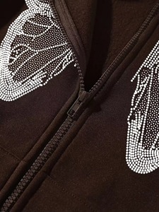 Sudadera con capucha con cremallera de felpa francesa de algodón 100% para mujer, Sudadera con capucha de mujer pesada teñida lisa de invierno bordada con logotipo personalizado a la venta - Product Image 4