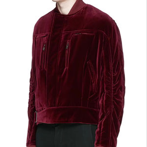 Blouson aviateur en laine noire Club Design pour homme Velours à broderie lourde imperméable et réversible - Product Image 1