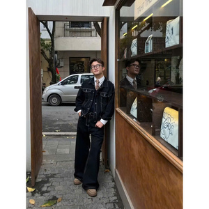 Noir Vietnam Vêtements Unisexe Denim XS 2XL Taille INDIGO LARGE JEAN DROIT Coton Unisexe Denim Jeans Homme - Product Image 4