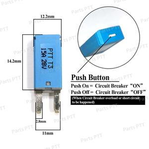 Piezas PTT automotrices 15A, minidisyuntor de fusibles de cuchilla T3 5A-30A, reinicio Manual para coche, camión, marino - Product Image 2