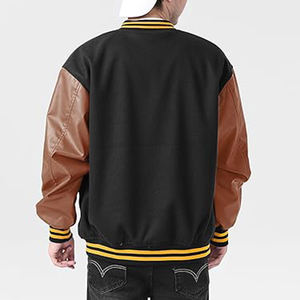 Chaqueta universitaria para hombre con mangas de cuero, chaqueta con letras de béisbol bordadas de alta calidad, chaqueta universitaria con logotipo personalizado para M = hombre - Product Image 6