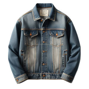 Loose Fit Plus Size Denim Jeans <b>Jackets</b> Button-up Zip-fly Utility Pockets Customized for <b>Casual</b> Comfortable Durable Workwear - Product Image 5