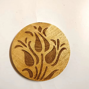 Dessous de verre en bois de marbre en bois d'acacia en pierre naturelle à graver Offre Spéciale pour boissons logo personnalisé imprimé - Product Image 1