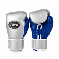Gants de boxe en cuir PU personnalisés, vente en gros directe d'usine, 6oz 8oz 12oz, pour hommes et femmes, entraînement et sparring, fermeture auto-agrippante, marque TOPN
