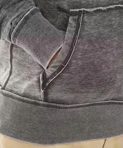 Pull à manches raglan de luxe, poids lourd, haute qualité, délavé à l'acide, sweat à capuche personnalisé pour hommes - Product Image 2